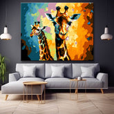 Baby giraffe in Afremov style - painting by numbers